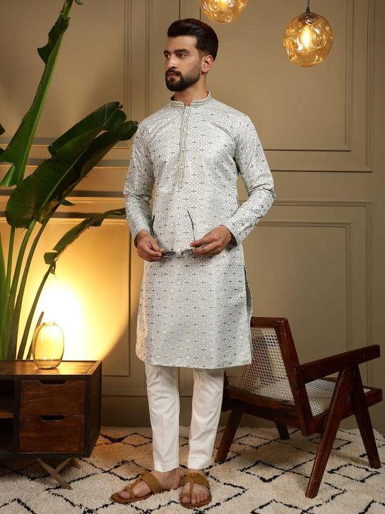Van- 06 Mens Kurta Pyjama Jacquard Mumbai mens clothing market